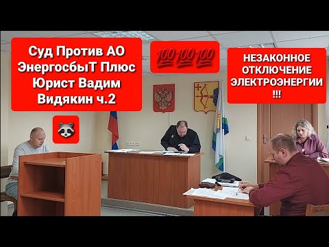 Видео: Суд Против АО ЭнергосбыТ Плюс Юрист Вадим Видякин Незаконное отключение электроэнергии ч.2🔥🔥🔥