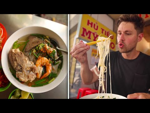 Видео: Еда Меконга во Вьетнаме | Костный мозг Ху Тиеу Ми Тхо + Рынок экзотических фруктов