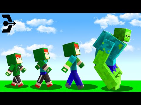 Видео: Эволюция зомби в Minecraft!! (Цикл жизни)