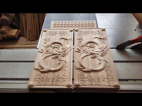 Видео: Dragon Backgammon with CNC. Нарды Дракон на ЧПУ