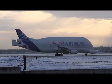 Видео: Airbus Белуга  Взлет из Новосибирска с 25 ВПП. 23.12.2021
