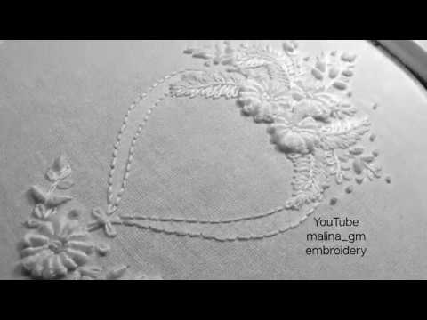 Видео: Белая Вышивка для лета | цветы конус рококо