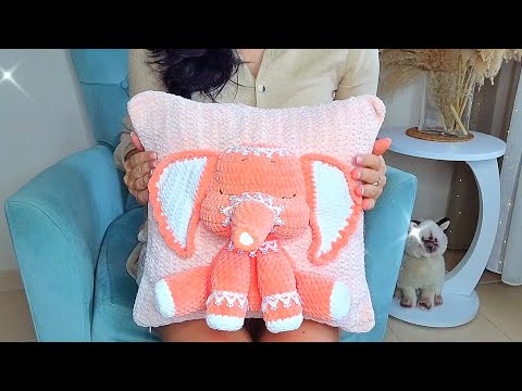 Видео: МК ПОДУШКА С 3Д СЛОНИКОМ КРЮЧКОМ | How to crochet a pillow with 3D elephant ❤️  #вязание