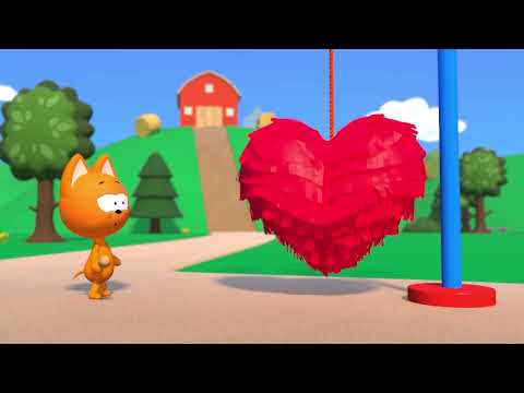 Видео: ИГРЫ КОТЭ: котёнок разбивает все пиньяты! Мультфильмы для детей