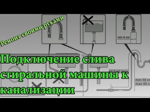 Видео: Подключение слива стиральной машины к канализации ,какие бывают проблемы и ошибки