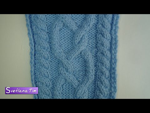 Видео: Эффектный узор "ДЕКОРАТИВНАЯ КОСА". Вязание спицами Узоры + Схема