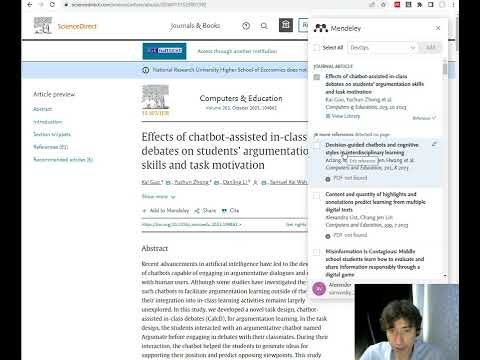 Видео: Основы работы с библиографическим менеджером Mendeley