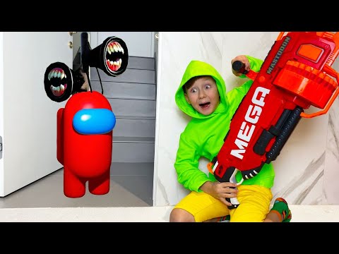 Видео: СИРЕНОГОЛОВЫЙ Among Us Охотится на НАС