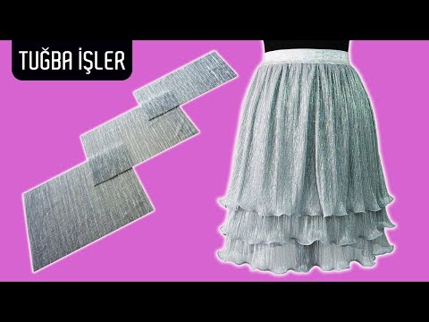 Видео: Подругу пригласили на вечеринку на яхте. Сшила шикарную юбку, которую легко снять | Tuğba İşler