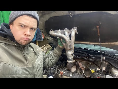 Видео: Замена выпуска поло седан на стингер, смотрим катализатор после 300тыс пробега