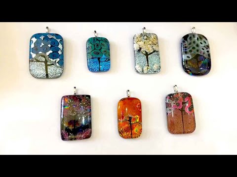 Видео: Подвески из дихроичного стекла в форме дерева