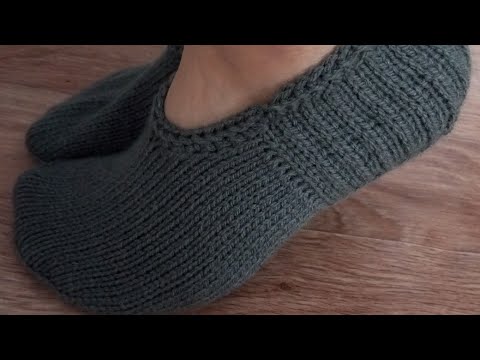 Видео: простые следки спицами. размер 39-40