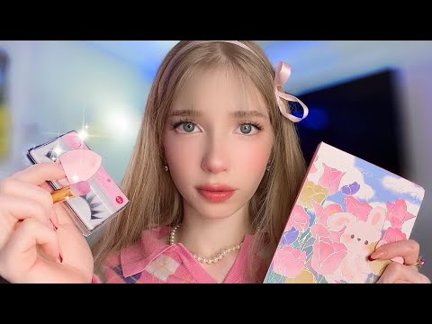 Видео: АСМР Макияж для тебя🎀Ты Айдол🧸💗 *звуки для сна* кисточки, помадки ASMR idol makeup *relax*