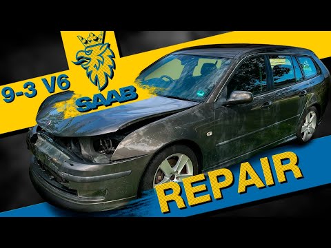Видео: SAAB. Front end repair. Ремонт переда.