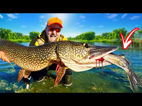 Видео: ИЗОСТАВЕН РИБАРНИК С ЩУКA КАНИБАЛ!!! ИЗЯЖДА ЩУКИ ПО 60СМ 😱