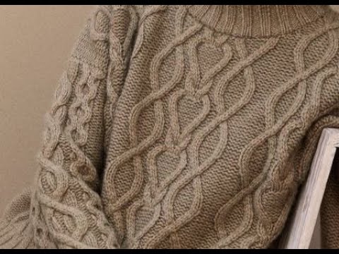Видео: Великолепные свитера спицами: косы, араны, жгуты и ажур. Схемы.