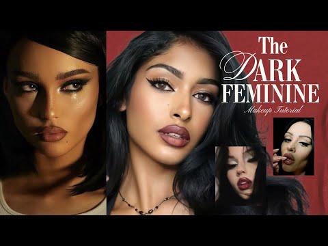 Видео: ТЕМНЫЙ ЖЕНСТВЕННЫЙ МАКИЯЖ // кошачий глаз, сияющая кожа, подходит для темнокожих девушек, любимые...