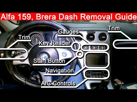 Видео: Руководство по снятию панели приборов Alfa 159 Brera. Снятие обшивки, навигация, кнопка запуска, ...