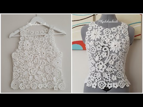 Видео: элементы вязания крючком для ирландского топа