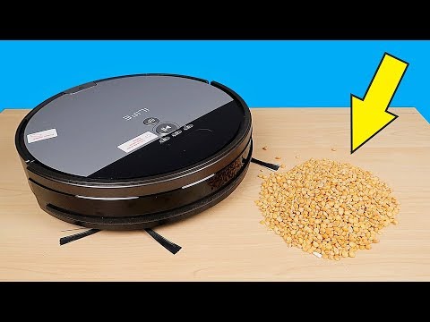 Видео: Робот пылесос ILIFE V8S против Гороха! Огромный контейнер для мусора! alex boyko