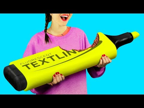 Видео: Огромная и миниатюрная съедобная канцелярия – 9 идей