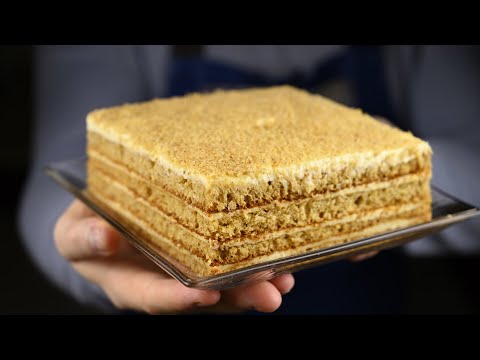 Видео: Нереально вкусный Медовый торт без раскатки коржей. Бисквитный медовик рецепт.