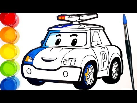 Видео: Рисуем Робокар Поли drawing and coloring for kids/ toddlers. learn colors . Tim Tim TV