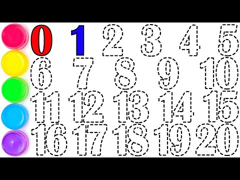 Видео: 1234567890 | 123 для детей | Рисование и раскрашивание цифр от 1 до 20 для детей | Читаем цифры.