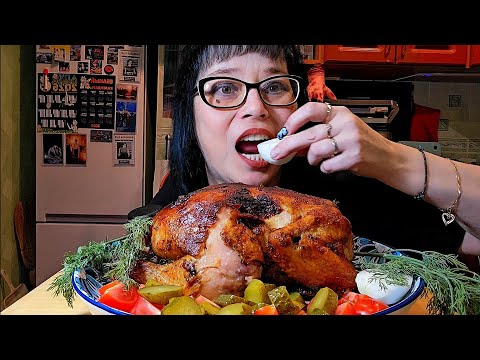 Видео: Мукбанг | Запечённая курочка По-Галчонски | Обжор Асмр