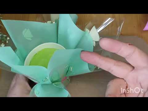 Видео: МК по упаковке креманки и сборке букета тюльпанов.