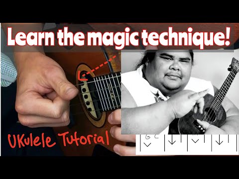 Видео: Откройте для себя магию укулеле от IZ: руководство по игре на гитаре «Somewhere Over the Rainbow»...