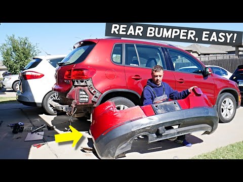 Видео: Замена и снятие накладки заднего бампера VW TIGUAN 2009 2010 2011 2012 2013 2014 2015 2016 2017
