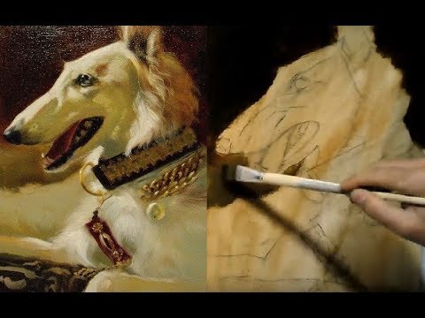 Видео: 🔝 ХуДоЖнИкИ Рисуем вместе / Вугар Мамедов / Русская борзая / Картина маслом / Пес собака