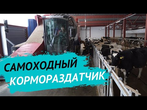 Видео: Как работает самоходный кормораздатчик | Фермерское дело