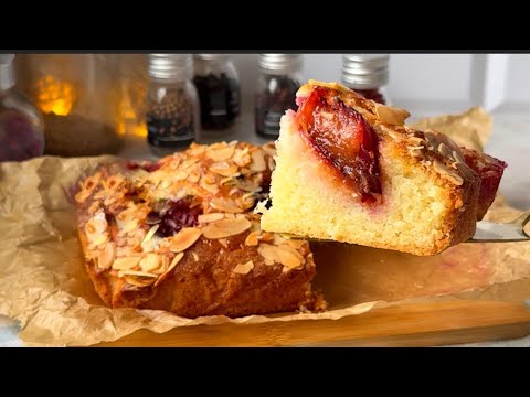 Видео: Сливовый пирог с корицей и миндалем! НЕВЕРОЯТНО ВКУСНО!