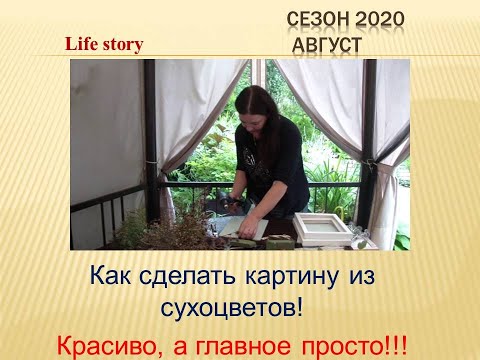 Видео: Как сделать картину из сухоцветов!!!  Легко, а главное просто!!!