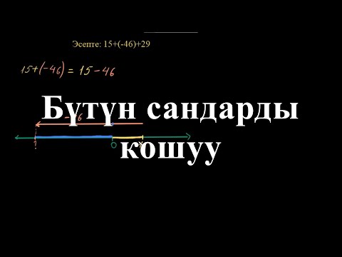 Видео: Бүтүн сандарды кошуу | Бутүн сандарды кошуу | Арифметика | Хан Академия