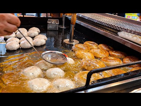 Видео: Самые лучшие блины, жареные в маргарине, Hotteok - корейская уличная еда