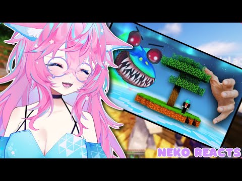 Видео: ━☆НЕКО РЕАКТИРУЕТ━☆ Скайблок без НИКАКОЙ ПОМОЩИ! 💥 | Март против Пустоты