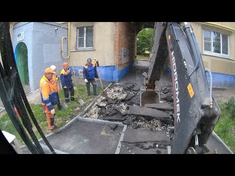 Видео: Один день на эксковаторе-погрузчике гидромек 102b