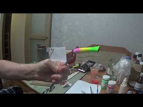 Видео: Грунтовка,покраска,бронирование воблера,коротко.