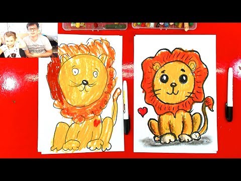 Видео: Как просто нарисовать ЛЬВА цветными мелками