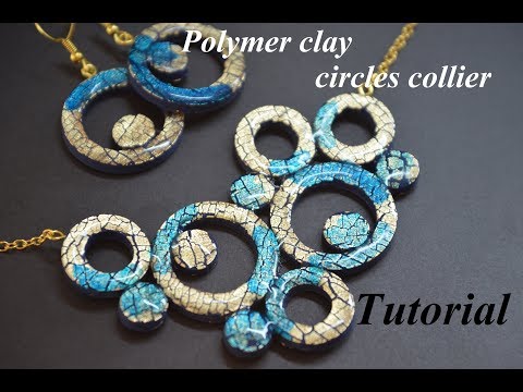 Видео: polymer clay tutorial circle collier Fimo колье из полимерной глины с поталью