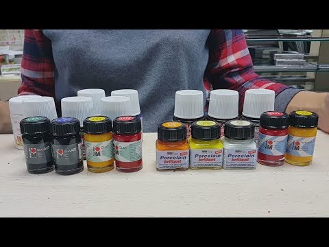 Видео: Краски для росписи по стеклу и керамике акриловыми на водной основе и на основе растворителя