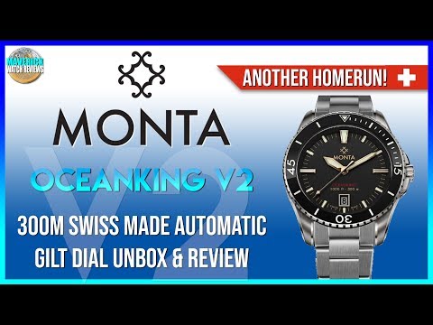 Видео: Ещё один хоумран! | Monta Oceanking V2 300m Swiss Made Automatic Gilt Dial Распаковка и обзор