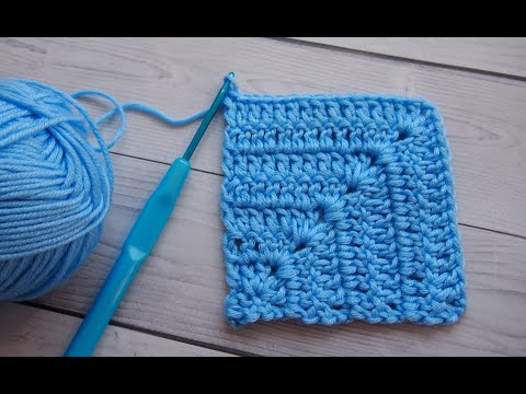 Видео: Как вязать квадрат крючком от угла. Простой квадратный мотив.How to crochet a square Урок 103