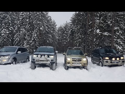 Видео: Зимний OffRoad. Pajero sport 1&2, Mazda BT-50 и SsangYong Kyron