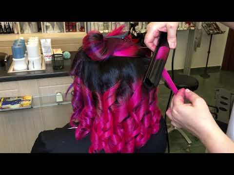 Видео: Из тёмного цвета волос с отросшими натуральными корнями окрашиваем в яркий оттенок маджентик