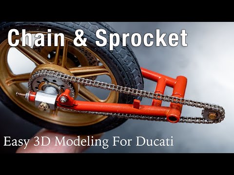 Видео: 3D цепь и звездочка для модели мотоцикла