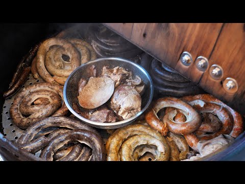 Видео: Топ-5 корейских колбас / пломбировочных масел и свинины | Корейская уличная еда
